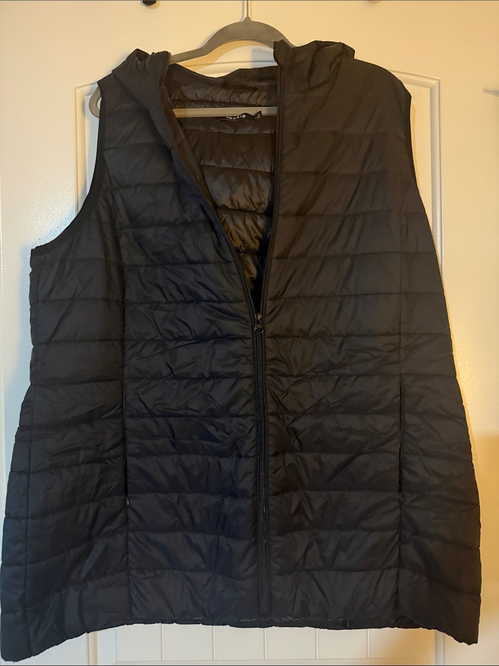 Black Quilted Hooded Puffer Vest - Women - NWOT